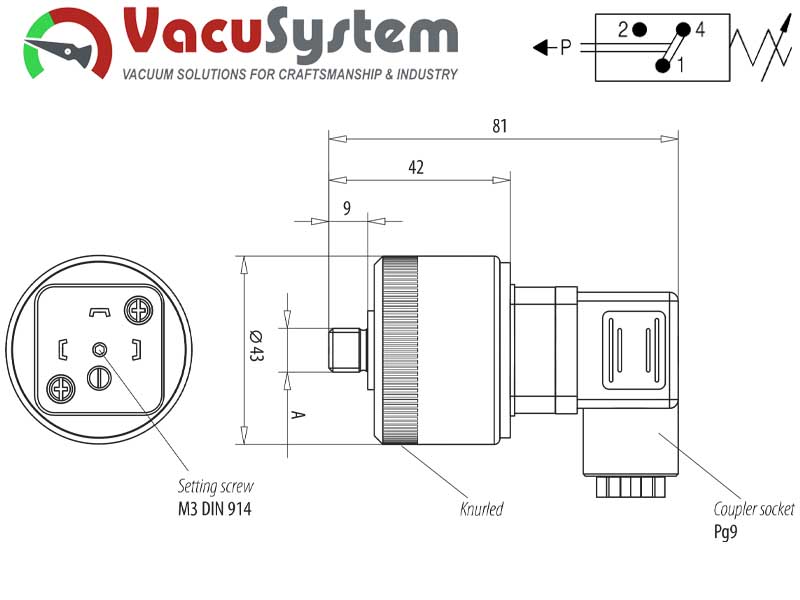 Czujnik podciśnienia elektrycznu elektromechaniczny zestykowy kontaktowy VSM